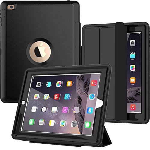 SEYMAC Case for iPad Pro 11 3rd/ 2nd/ 1st Generation, Heavy Duty Full-Body Shockproof Protective Case with Screen Protector, Rotating Stand, Hand/Shoulder Strap and Support Wireless Charging, Orange