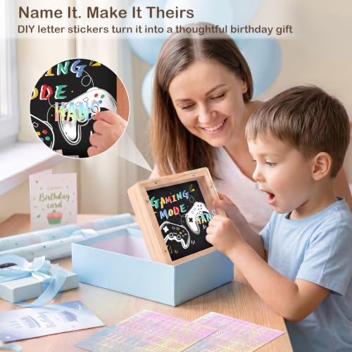 Image of ICOSY Piggy Bank for Kids, Wooden Framed Coin Bank