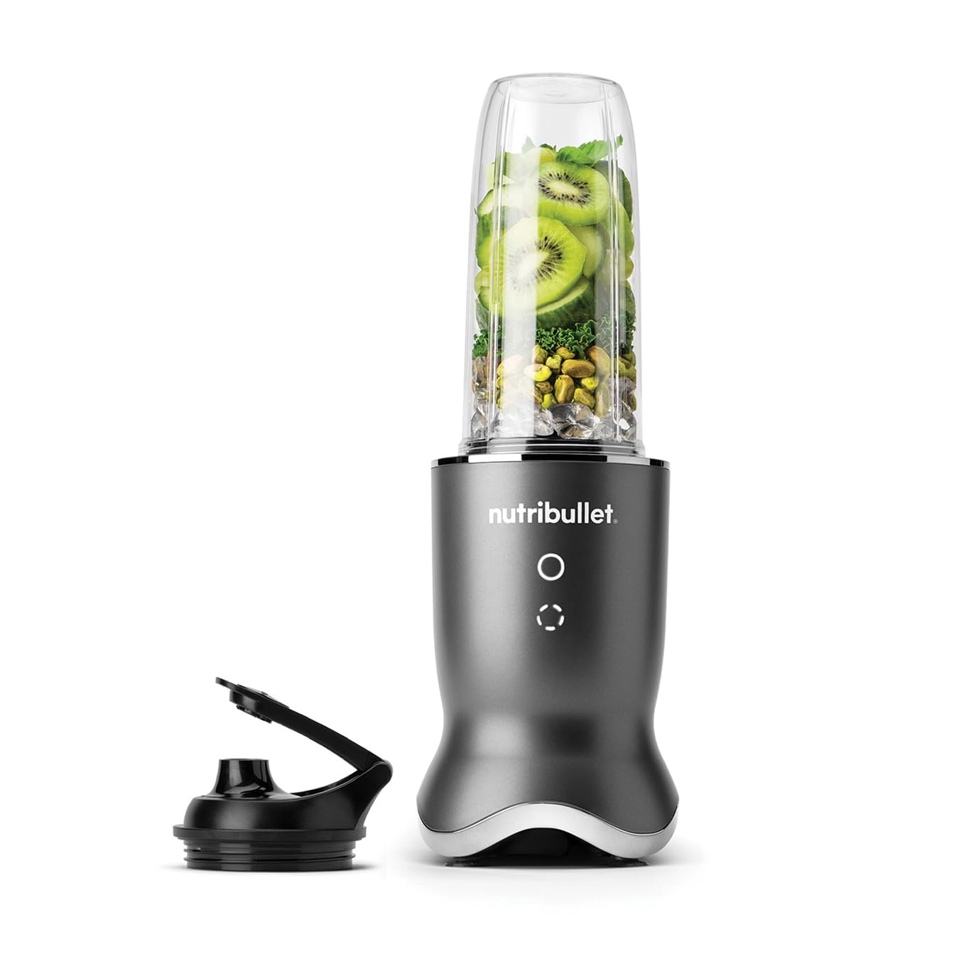Ultra 1200W Personal Blender - Rapid Extractor Blade to Crush Ice & Frozen Fruit - 900ml Cup - Powerful Yet Quiet - Illuminated Interface with 2 Blending Options - Smoothie Maker - Grey