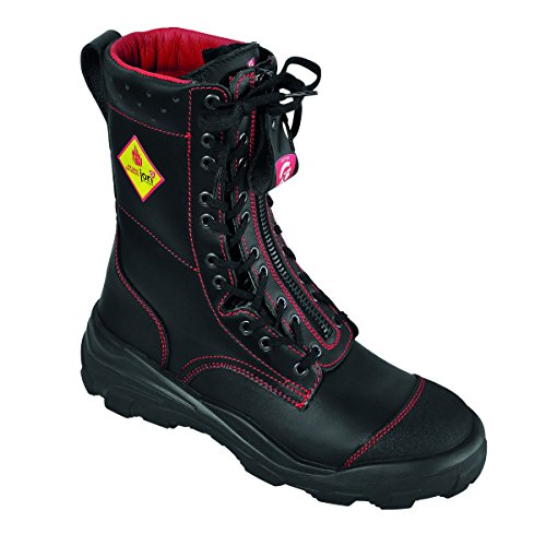 JORI Euro-Proof F2A (Typ 2) HI3 und SRC Herren Outdoor Feuerwehrstiefel Form C (Sicherheitsstiefel) mit Stahlkappe, schwarz, EU 44