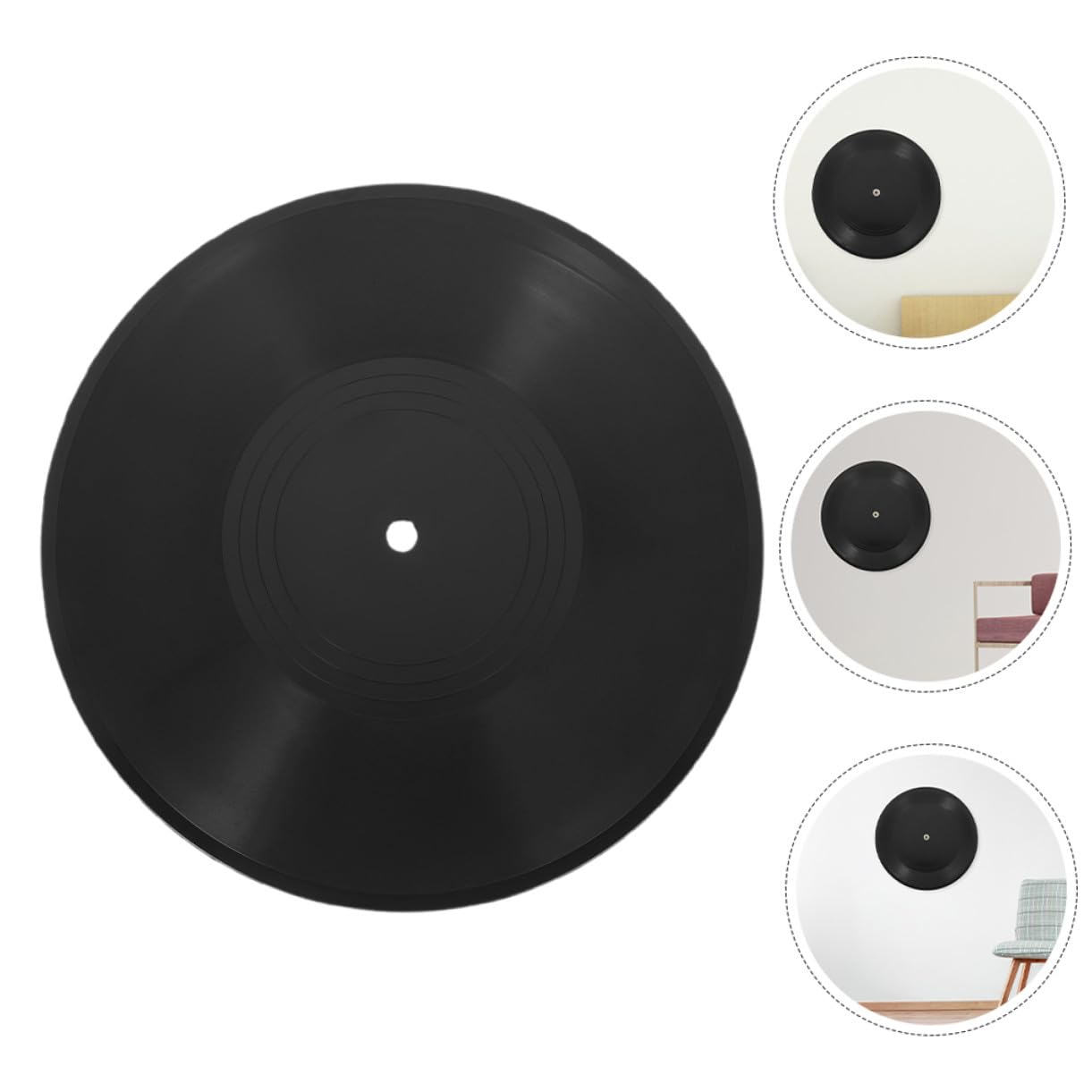POPETPOP Dischi Esposizione Artistica da Parete in Plastica in Vinile Decorativi da 12 Pollici Neri Set 10 Pezzi per Arredamento Indie e Studio Musicale per Decorazioni Retrò Camera