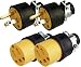 Black Duck Brand Male & Female Extension Cord Replacement Electrical Plugs End (4 Pieces)