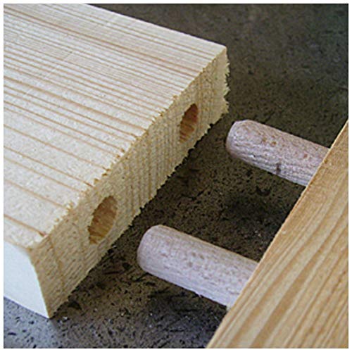 Wooden Dowel Pins 6 x 30mm (Approx 1/4 x 1 1/5 inch) Fluted Wood Dowels Rods 200 Pack Hardwood Wood Crafts Pegs