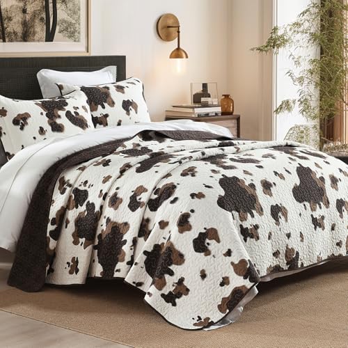 Image of Cabin Cow Quilts Queen Size - 100% Cotton Western Bedding Set
