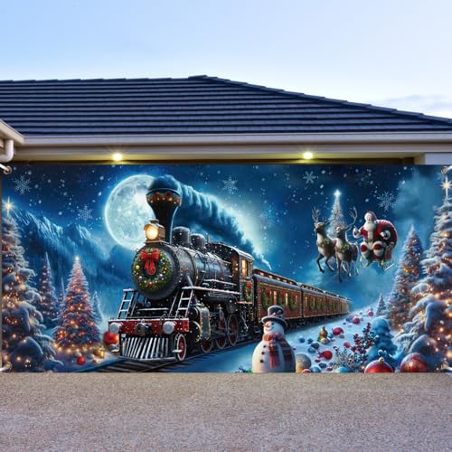 Preboun 7x16 ft Polar Believe Garage Door Backdrop