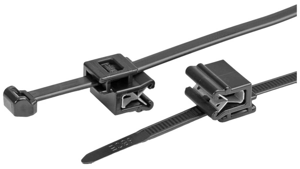 HellermannTyton 156-03219 T50ROSEC5A-PA66W-BK (100) Opaska kablowa z klipsem 200 mm 4,6 mm czarna 100 szt