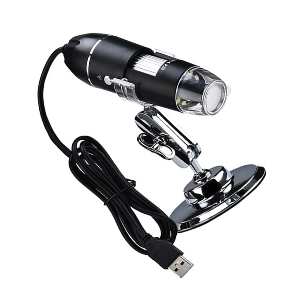 VILLCASE Microscopio Digital Portátil 1600x Iluminación LED y Soporte Ajustable para Uso Educativo y Doméstico
