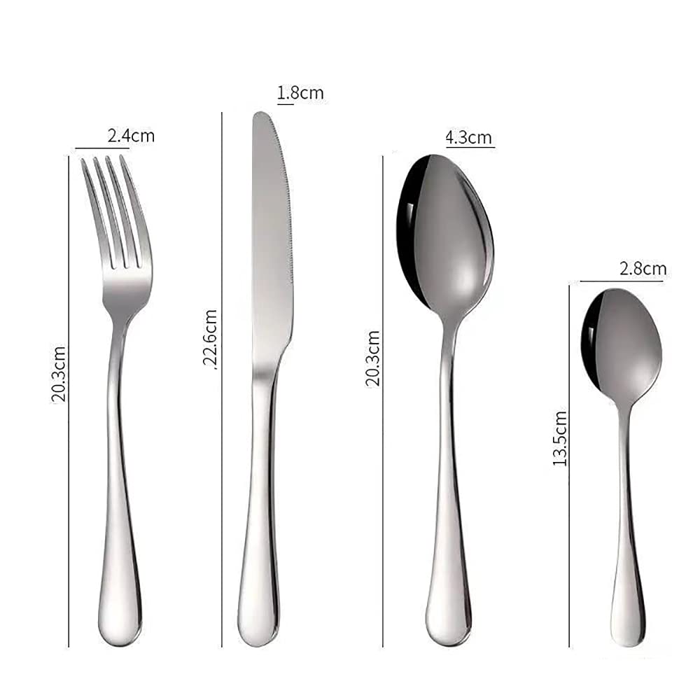 8-teiliges Edelstahl-Besteck-Set, Leicht Zu Reinigen Verspiegelte Messer, Gabeln Und Löffel, Kann Als Geschenk Für Familienküchen Und Restaurants Verwendet Werden