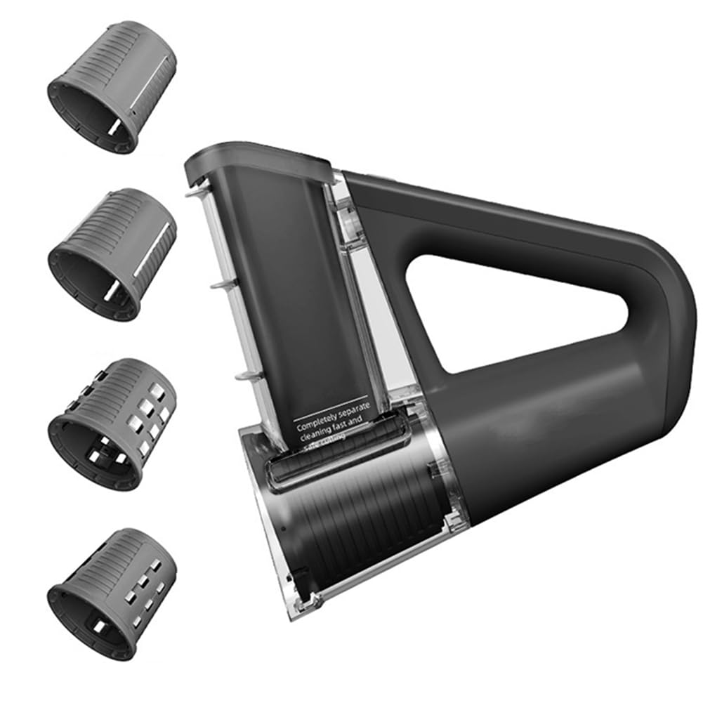 CTRLZS Electric Cheese Grater Portable Salad Maker 40W Electric Rotary Slicer Shredder with 4 Different Shapes of Blades Black