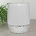 nu steel Bali Bathroom Wastebasket Bin Trash Can in Premium Resin and Chrome for Bathrooms & Vanity Spaces