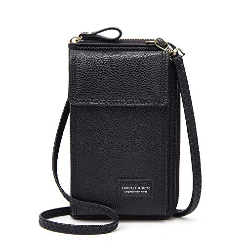Tadivuvi Crossbody Cell Phone Bag Wallet Case For Iphone 13 Pro 12 11 Xs Xr Samsung Galaxy S22 S21 S20 S10 A12 A02S A32 A42 A13 A03S Women Girls Shoulder Handbag Phone Pocket Pouch Holder[Black] #TOP1
