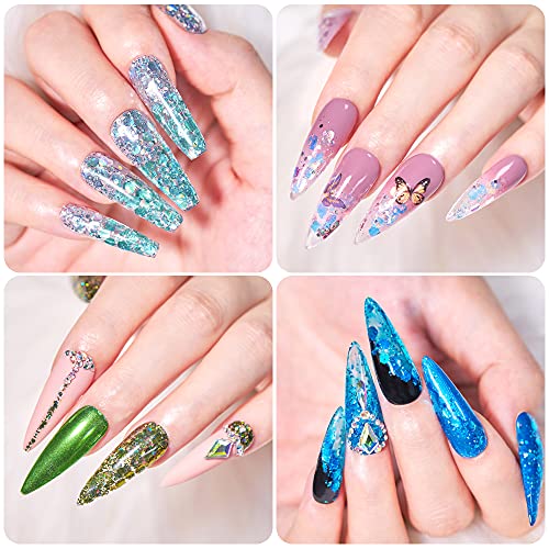 Set de esmaltes gel glitter 12 colores con pincel para uñas miniatura 2