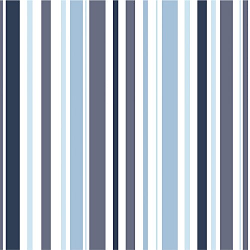 Papel de Parede Infantil, Listrado, Azul, 1000x52 cm, Bobinex Uau