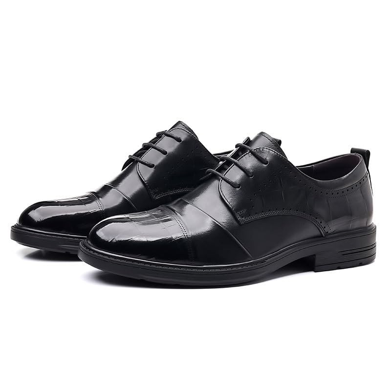 Men's Non-Slip Oxford Shoes Pointed-Toe Lace-Up Casual Business Formal Comfortable Walking Derby Dress Shoes