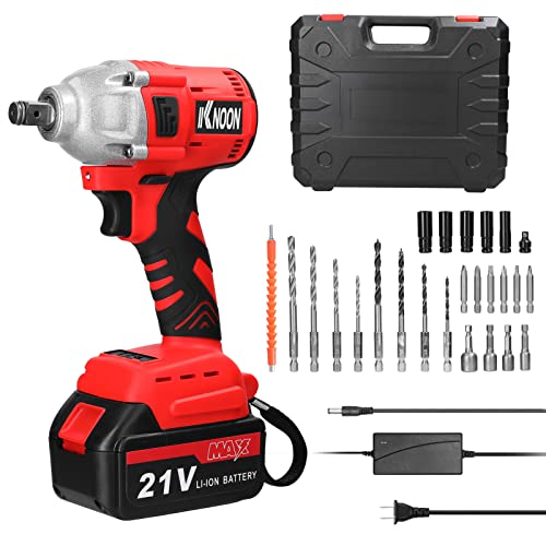 Karlak Haushalt 2in1 21V Bohrmaschine Elektrischer Schraubenschlüssel Set Drehwege Einstellung Hohes Drehmoment Elektrowerkzeug Praktisches Installationsgerät