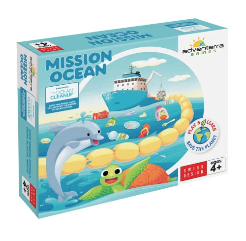 Mission Ocean - A Family Board Game About Ocean Conservation - Fun & Educational Preschool Games for Boys and Girls - Learning Resources for Kids Ages 3-6 by Adventerra Games