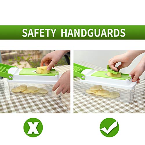 Vegetable Fruit Chopper Slicer with Container, Salad-Making Tool Set, Kitchenware, 6 Types of Blades