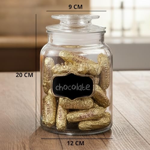 Image of ginoya brothers - Kitchen Glass Jar (3, 1500 Ml. Cookie Jar)