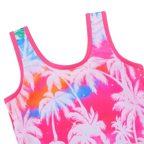 Image of Girls Swimsuit One Piece UPF 50+ Floral Skirted Bathing Suit Modest Beach Swim Dress 3-11 Years