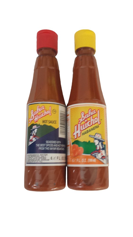 Set of 2 Gourmet Salsa Huichol Hot Sauce & Habanera Roja