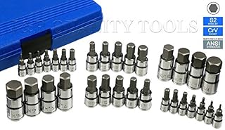 J&R Quality Tools Hex Allen Bit Socket Set, SAE and Metric, S2 Steel
