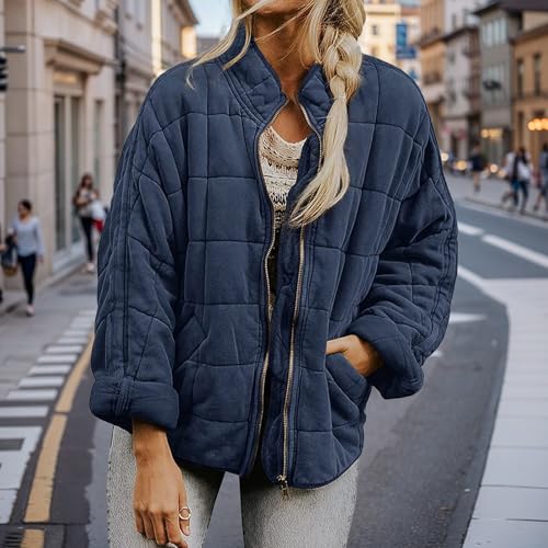 Women's Lightweight Down Coat Causal Long Sleeve Zip Packable Short Quilted Puffer Jackets Winter Warm Padded Coat4