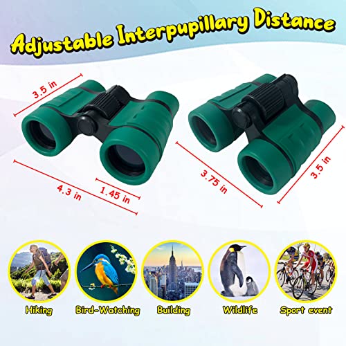Image of ESSENSON Binoculars for Kids, Forest Green | Toys Gifts for Age 3-10+ Years, Boys Girls Telescope, Outdoor Sports & Bird Watching, Birthday Presents