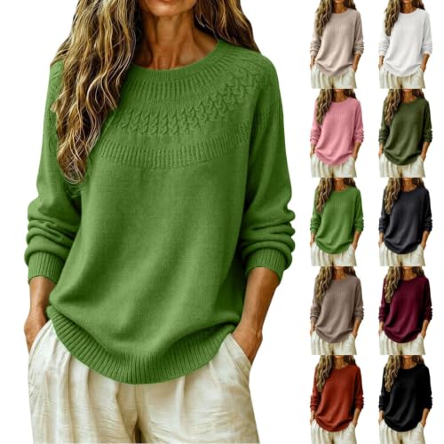 Sweaters for Women Lightweight Crew Neck Cable Knit Pullover Jumper Tops | Business Casual Outfits,Long Sleeve Shirts,Winter Clothes,Lightweight,Pullover,Teacher Outfits,Work,Vacation,Travel - image 1