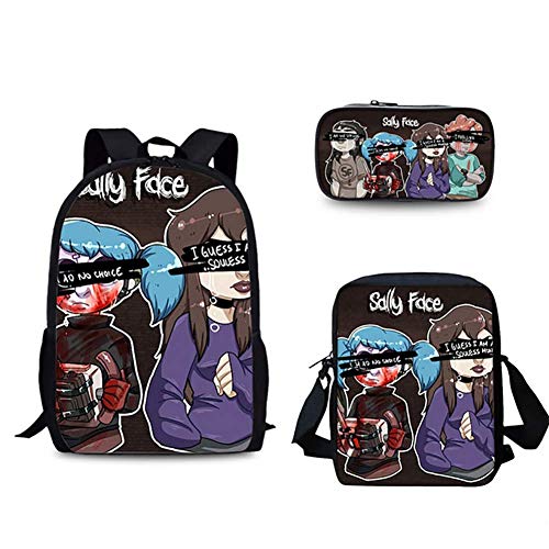 XLST Mochilas Escolares Tres Piezas Set Adolescentes Estampados Mochila + Mochila Individual + Bolsa De Papeleria,11