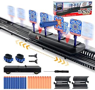 HOPOCO Moving Nerf Target, Running Electronic Digital Target for Nerf Guns, Auto Reset Electric Shooting Scoring Target Nerf Gifts Gadgets Indoor Outdoor Games for Boys and Girls