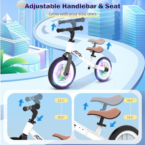 Wetify Colorful Lighting Balance Bike 2 Year Old, 2-5 Year Old Toddler Balance Bike, No Pedal Bikes With Adjustable Handlebar & Seat thumb #2