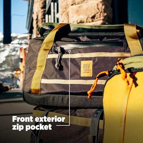 Topo Designs Mountain Duffel 40L, Recycled Nylon Ripstop Travel Bag, Removable Backpack Straps, Interior Mesh Pockets, Bluesign Approved (Desert Palm/Sahara)4