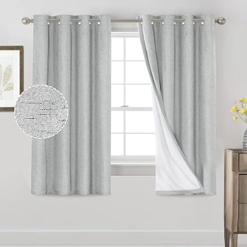 Miniatura 462 de PrinceDeco Cortinas opacas 100% para dormitorio, cortina de lino para puerta corrediza de cristal, cortinas opacas extra anchas con ojales Arena
