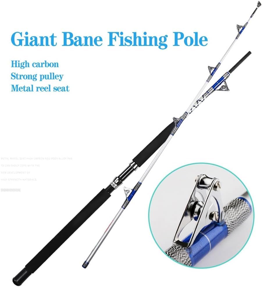 Canna da traina 1,98 m/2,1 m Big Game Convenzionale Canna da pesca offshore con inserto pesante canna da barca in acqua salata con guide puleggia stand-up