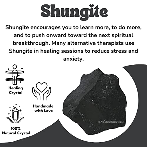 Image of Amazing Gemstone 2 Pieces Shungite Raw Crystals and Healing Stones, Natural Rocks for Tumbling and DIY Raw Stones and Crystals