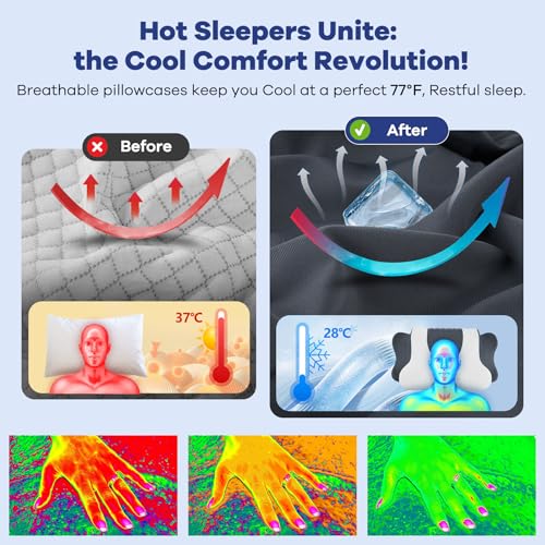 Image of Cervical Neck Pillow for Pain Relief,Cervical Pillow with Memory Foam Ergonomic Pillows with Dual Heights for Back,Stomach and Side Sleepers Kids' Floor Pillows Cushions (Grey, Standard 26 inchx15 inch)