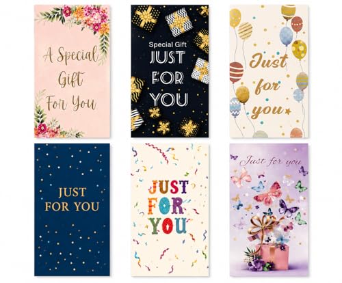 BESTOFJOYS Greeting Card Money Wallets 6pk With Envelopes Pack of 6 Assorted Designs Gifting Money Holders Gift Card Voucher Card Luxury Design For Birthday Anniversary Wedding Cash Gifts Eco Friendly