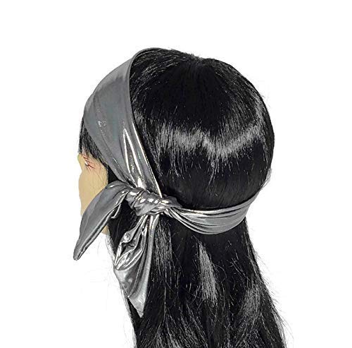 Metallic Silver Headwrap Silver Headscarf Silver Hair Scarves 20s Headwrap Gatsby Headwrap Disco Headband2