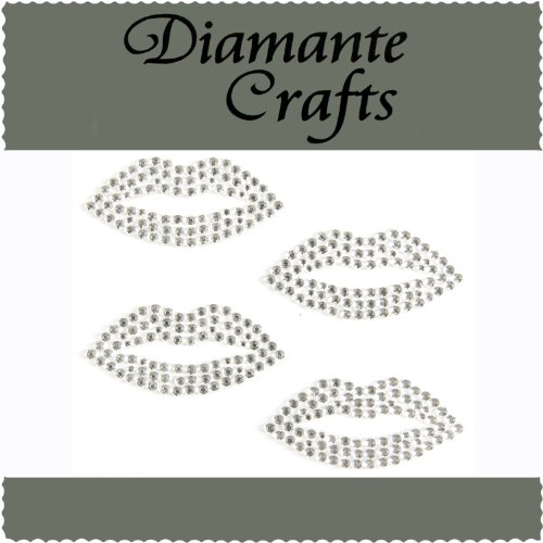 4 Clear Lips Diamante Vajazzle Rhinestone Gems - created exclusively for Diamante Crafts