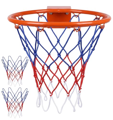 2 Pack Basketball Net, Basket Ball Net Replacement 8 Loops Indoor & Outdoor Basketball Hoop Net for Doors, Walls, Hoops, Easy Installation - Thumbnail 7