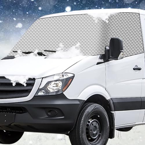 Windshield Cover Compatible with Dodge Class B or with Mercedes Sprinter 2006-2015 Front Window 4 Layers Class B Motorhome Cover Temperature Control Sunshade/Snow Cover Strong Magnet For Dod