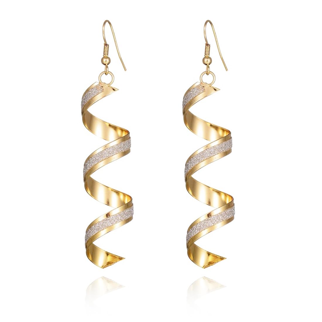 HNJUSRPendientes Colgantes Largos De Cristal Para Mujer, Pendientes De Anzuelo De Plata, Cinta En Espiral Lágrima Múltiple Pendientes Aros Colgantes De Gota De Cristal Brillante Joyas Regalos