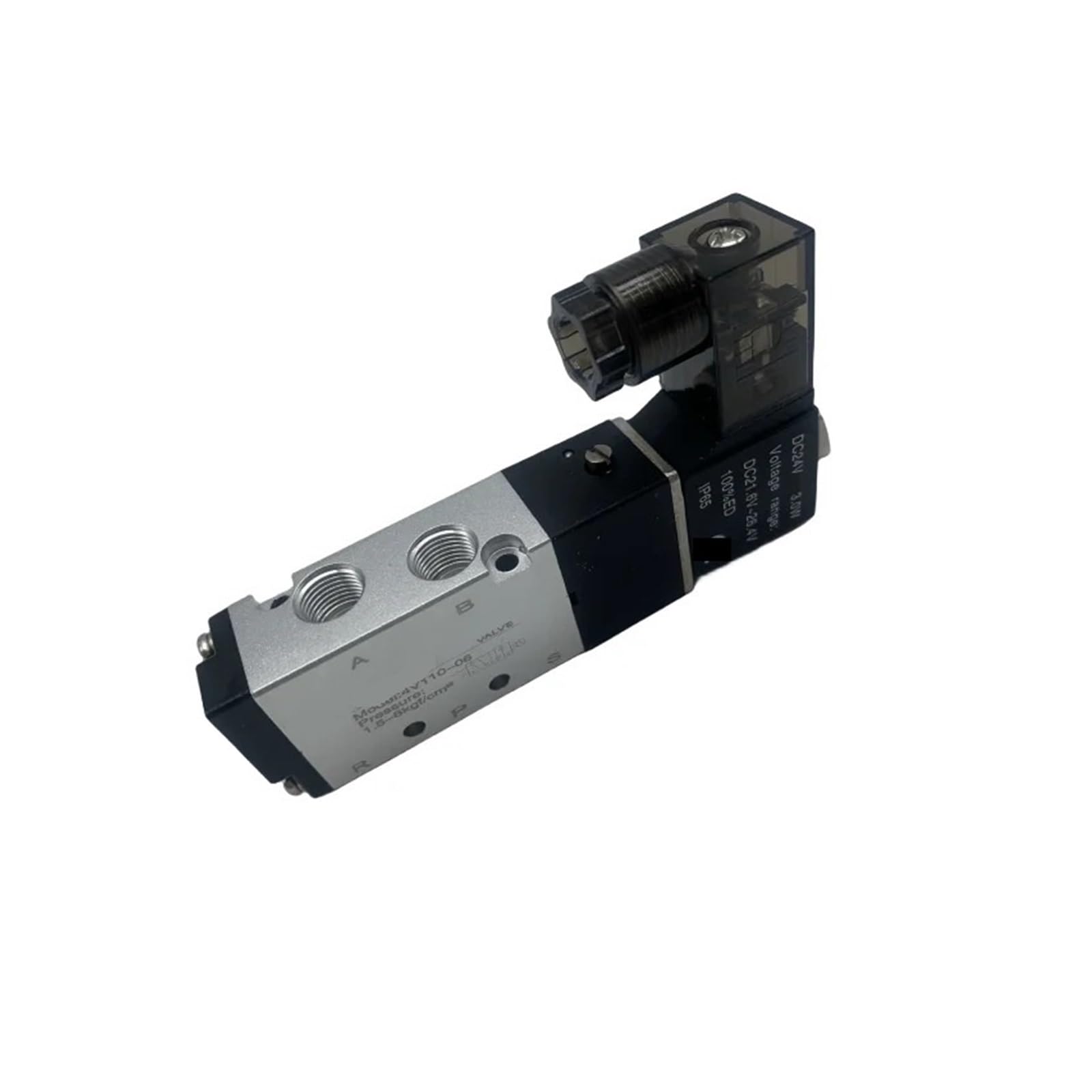 4V110-06 Pneumatisches Steuerungs-Magnetventil, 5-Wege, 2 Positionen, DC 24 V DC 12 V AC 110 V AC 220 V mit 4 mm 6 mm 8 mm Luftventilen (Draht W 4 V 110–06, DC 24 V)