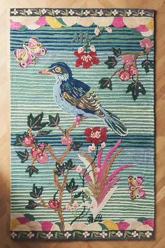 Rug Fusion Hand Tufted Nathalie Lete Woolen Area Rug Multi Color Hand Made Woolen Area (3x5 ft)