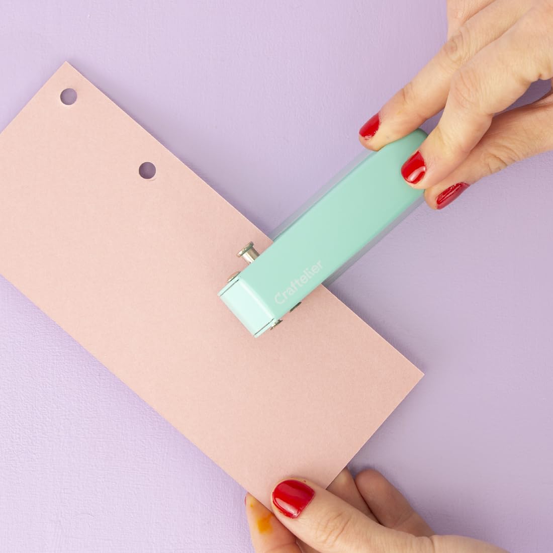 Craftelier - Einloch‑Papierlocher mit Abfallbehälter, Kapazität bis 20 Blatt, Metallstanzer für Karten, Karton und kreative Projekte, für Büro, Zuhause oder Schule