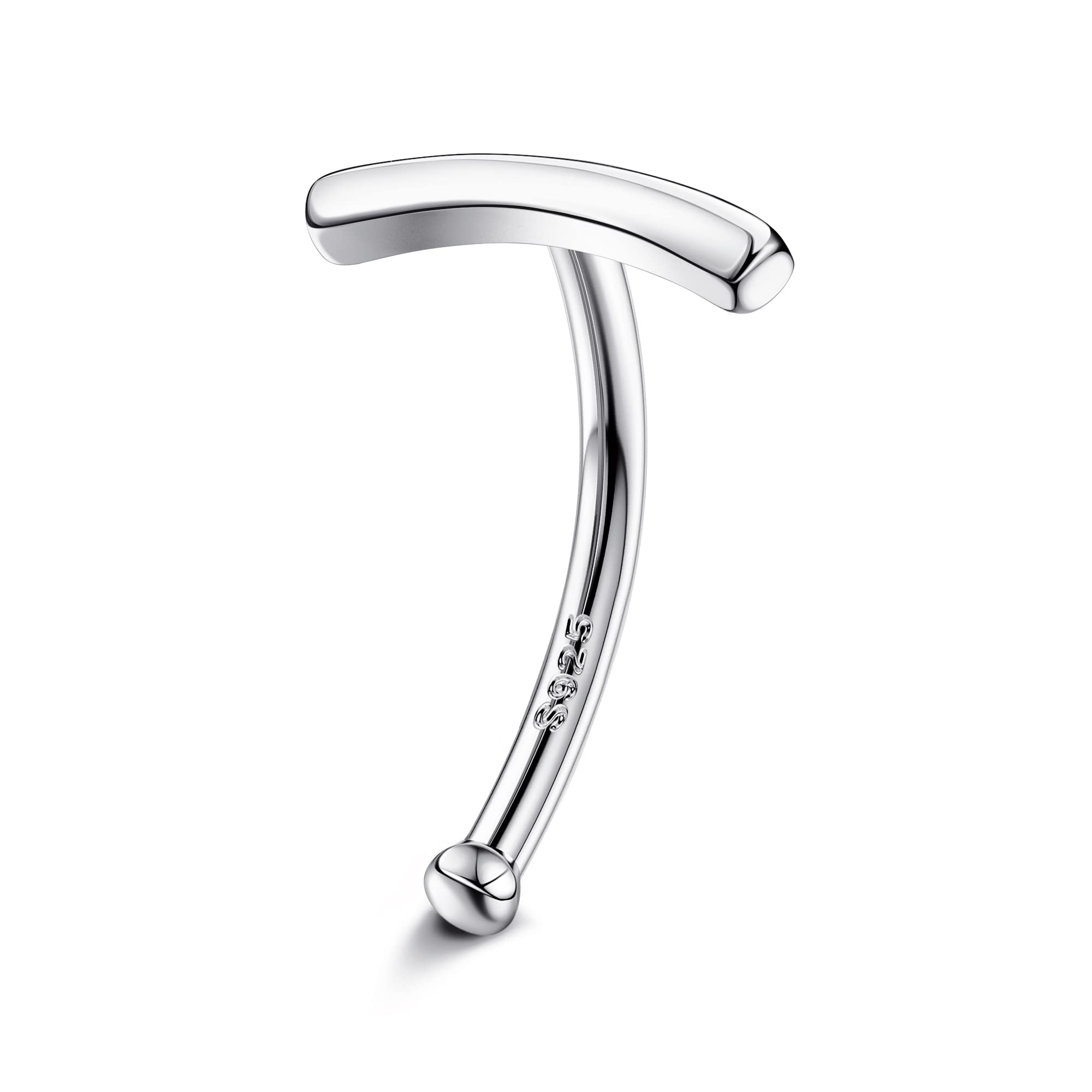 KRFY Barras de Ombligo S925 Anillo de Ombligo de Plata Esterlina 18K Chaped Hypoallergenic Curved Barel Barbell Stud 14G Joyería de Piercing de Ombligo para Mujer Niñas - 2mm End Ball