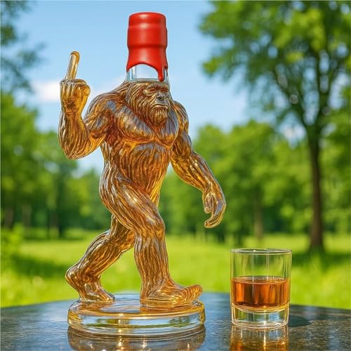 SDGBCXD Decantador, Botella de Whisky 300 ml, diseño 3D Pie Grande, decantador Cristal novedoso(C)