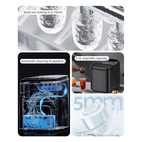Fabricadora de hielo de mostrador YUEWO 26 lbs/24H miniatura 5