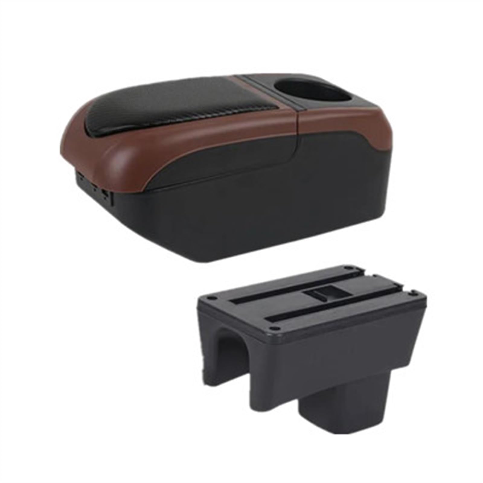 NMJLQW Storage Rack Car Interior Accessories Center Console Storage Box Multifunctional Armrest Storage Box For Swift 2005-2024(S1 black-Brown)