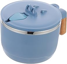 Housoutil Tigela De Macarrão Instantâneo Alça Tigela De Aço Inoxidável Tigela De Macarrão Tampa Tigelas De Metal Tampas Tigelas De Arroz Tigelas De Macarrão Pratos De Sobremesa